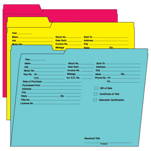 FLD-1441 * Vehicle Deal File Folder